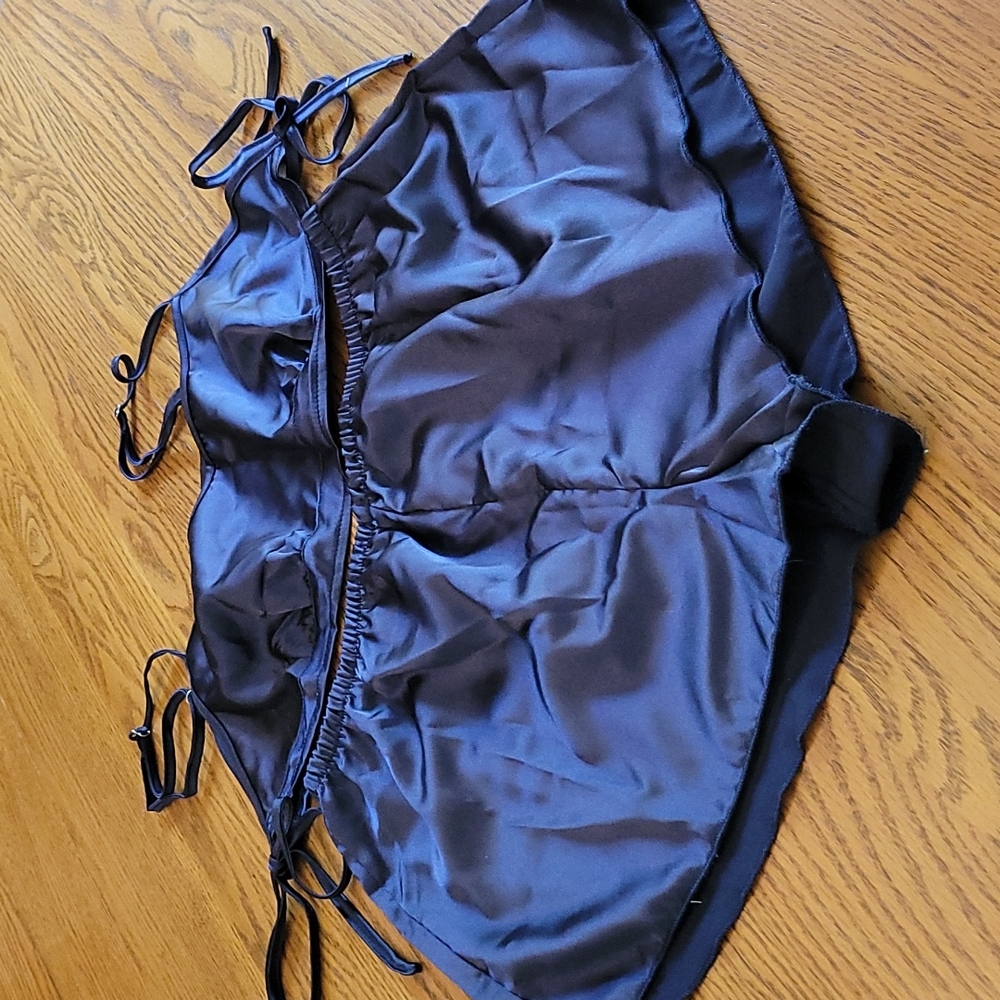 NWOT Dark Blue Satin Cami Short Set Medium